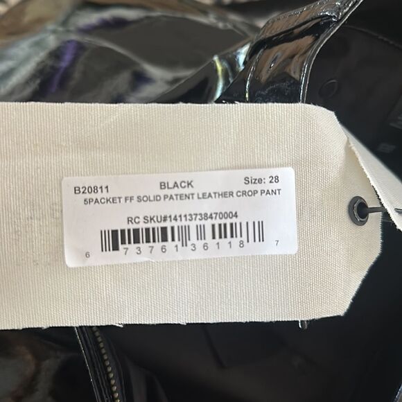 rag & bone Black Patent Leather Crop Pant Size 28 NEW with tags - Picture 10 of 10